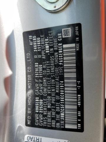 2019 HONDA CLARITY JHMZC5F18KC001974