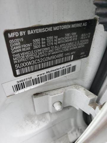 2016 BMW X4 XDRIVE2 5UXXW3C52G0M90486