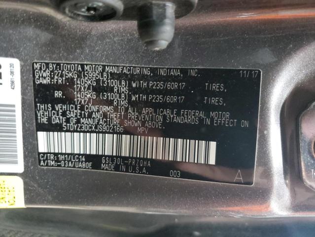 2018 TOYOTA SIENNA XLE - 5TDYZ3DCXJS902166