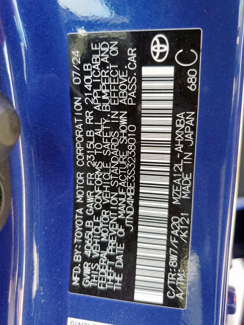 2025 TOYOTA COROLLA SE JTND4MBE3S3238010