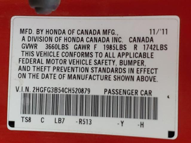 2012 HONDA CIVIC LX - 2HGFG3B54CH520879