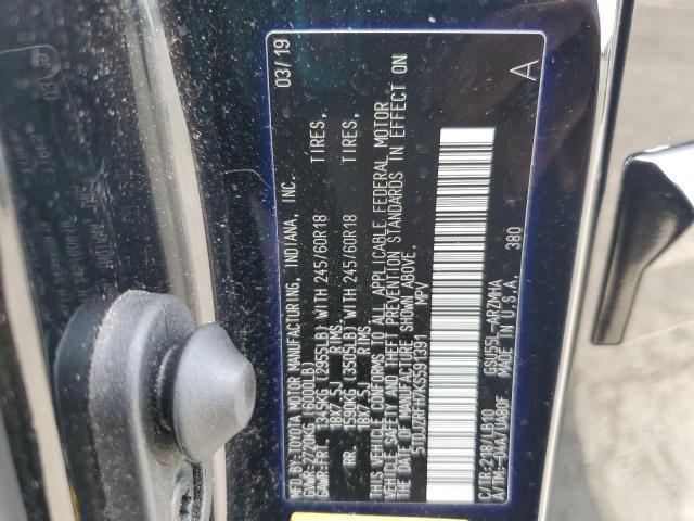 2019 TOYOTA HIGHLANDER - 5TDJZRFH7KS591391