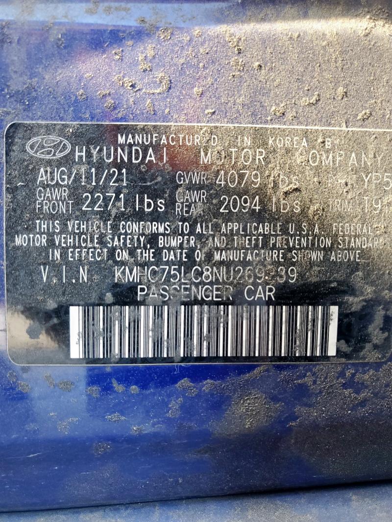 2022 HYUNDAI IONIQ SE KMHC75LC8NU269239