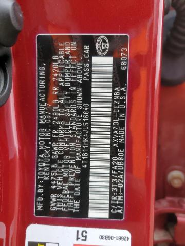 2018 TOYOTA CAMRY L 4T1B11HK4JU516840