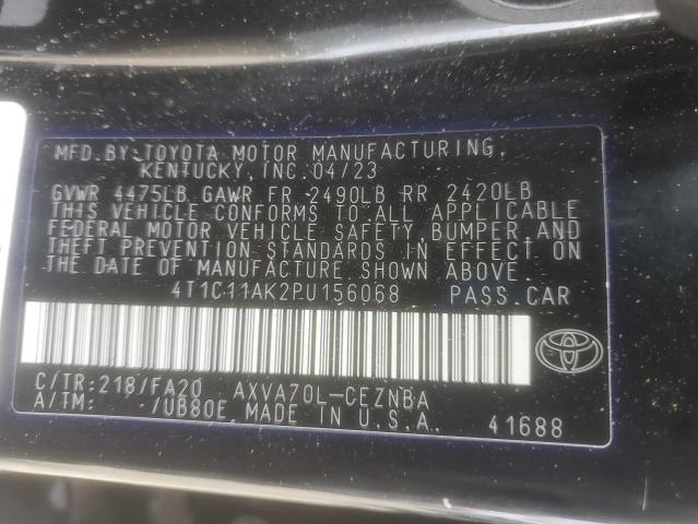 2023 TOYOTA CAMRY LE 4T1C11AK2PU156068