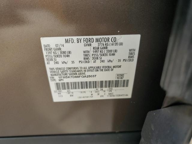 2015 FORD EXPLORER X 1FM5K7D88FGA25037