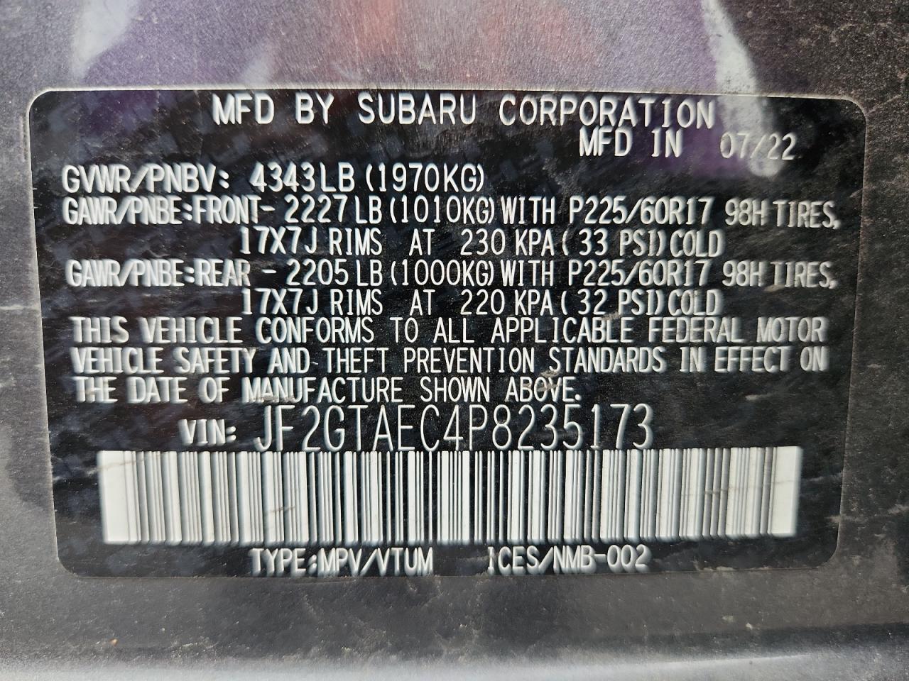 SUBARU CROSSTREK PREMIUM