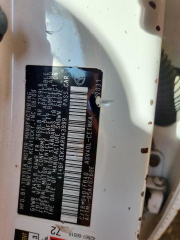 2010 TOYOTA CAMRY BASE - 4T4BF3EKXAR043999