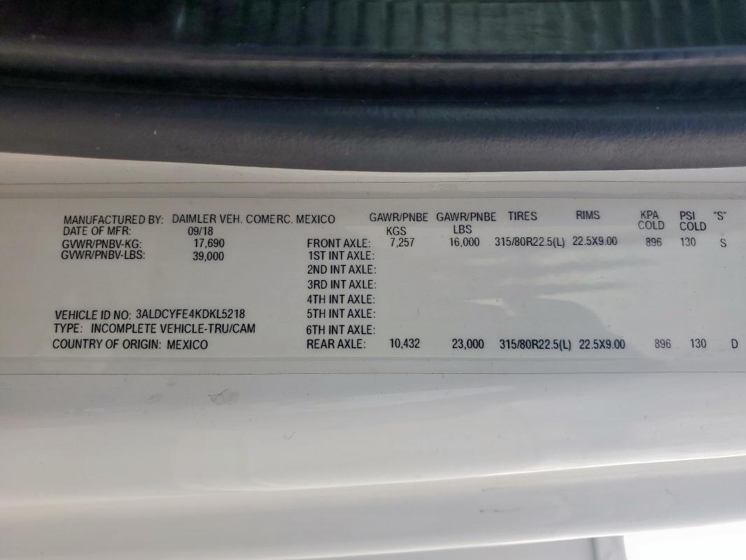 2019 FREIGHTLINER M2 #3256343343