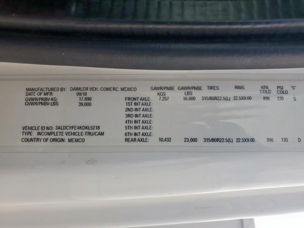 Lot #3256343343 2019 FREIGHTLINER M2