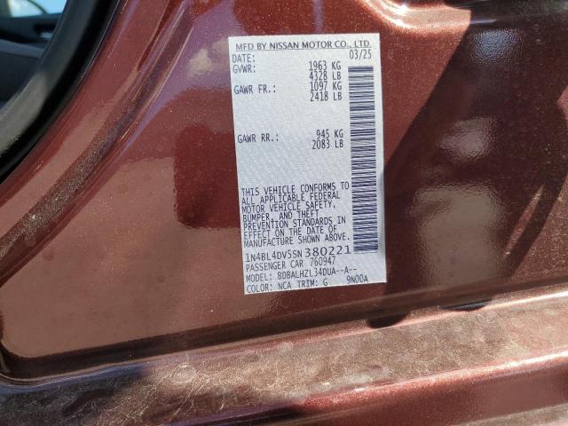 2025 NISSAN ALTIMA SV 1N4BL4DV5SN380221