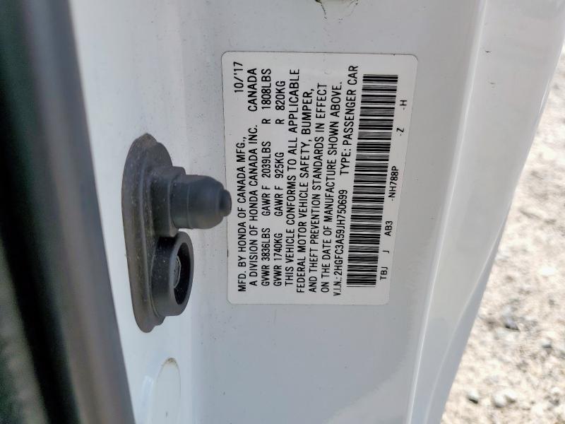 2018 HONDA CIVIC SI 2HGFC3A59JH750699