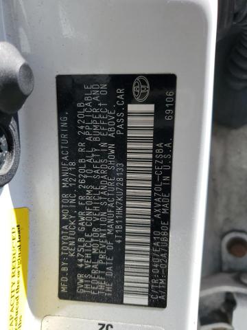 2019 TOYOTA CAMRY L 4T1B11HK7KU728133