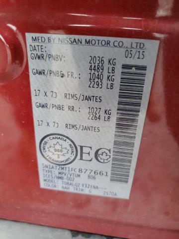 2015 NISSAN ROGUE S 5N1AT2MT1FC877661