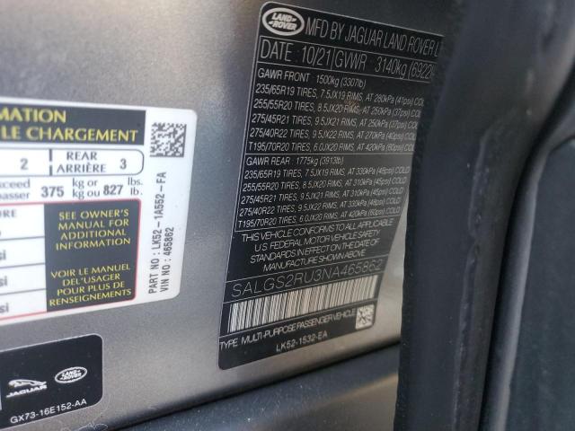 2022 LAND ROVER RANGE ROVER HSE WESTMINSTER EDITION SALGS2RU3NA465862