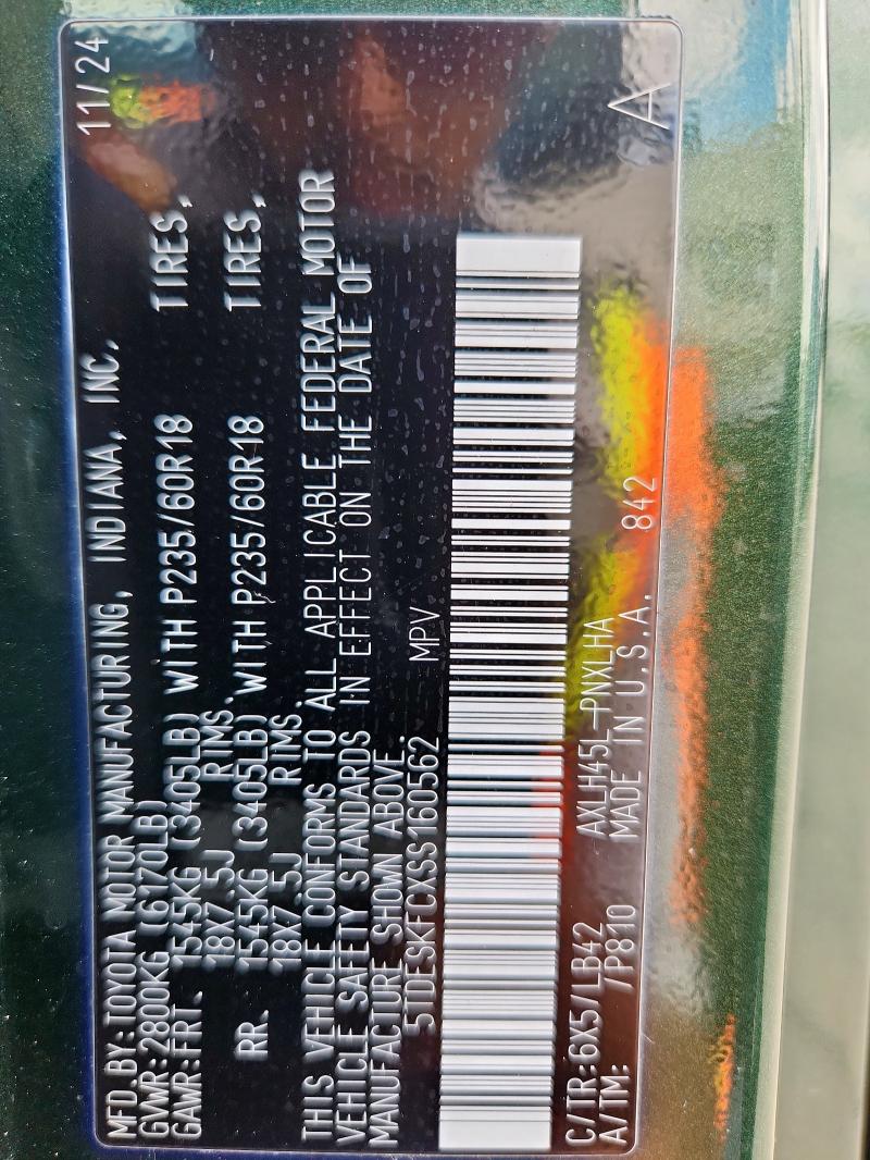 2025 TOYOTA SIENNA LIM 5TDESKFCXSS160562