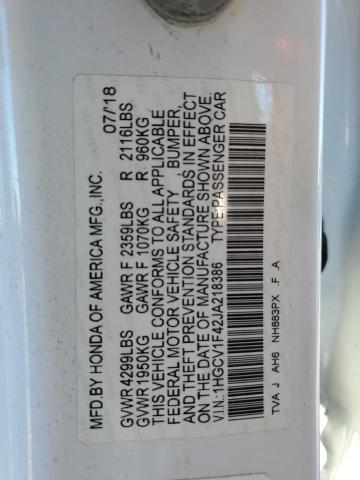 2018 HONDA ACCORD EX - 1HGCV1F42JA218386