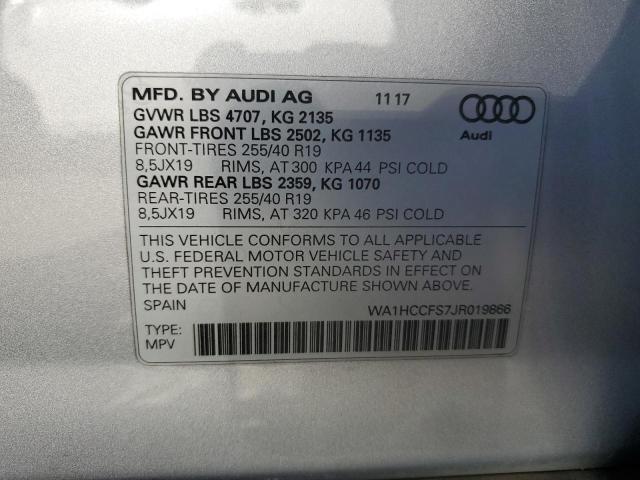 2018 AUDI Q3 PREMIUM WA1HCCFS7JR019866
