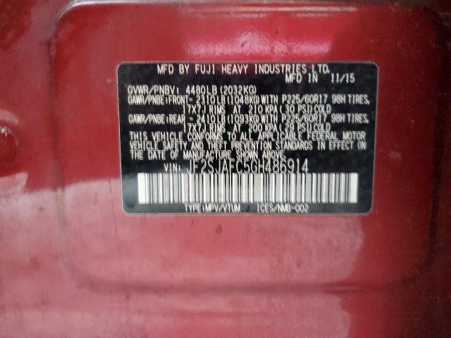 2016 SUBARU FORESTER 2.5I PREMIUM JF2SJAFC5GH486914