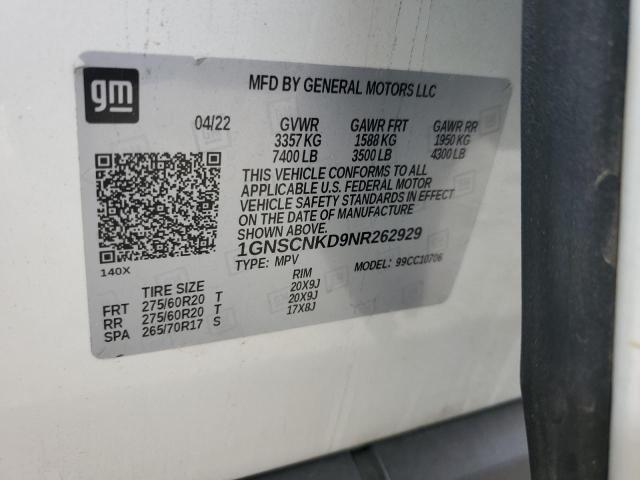 2022 CHEVROLET TAHOE C150 - 1GNSCNKD9NR262929