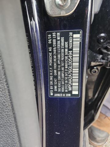 2016 PORSCHE PANAMERA 2 WP0AA2A76GL005494