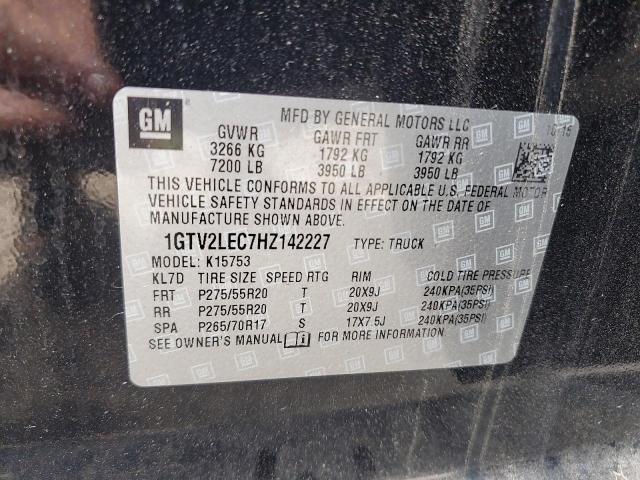 2017 GMC SIERRA K1500 1GTV2LEC7HZ142227