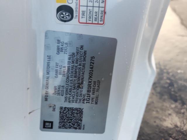 2019 CHEVROLET CAMARO LS 1G1FB1RX7K0147275