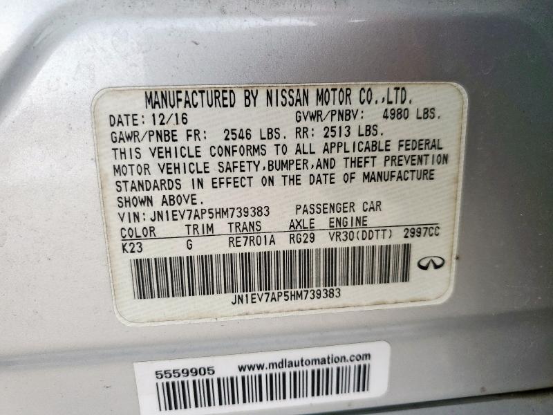 2017 INFINITI Q50 PREMIU JN1EV7AP5HM739383
