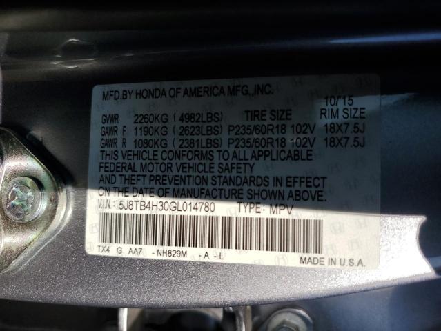 2016 ACURA RDX 5J8TB4H30GL014780