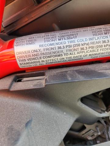 2018 DUCATI SUPERSPORT ZDMVABDS6JB006082