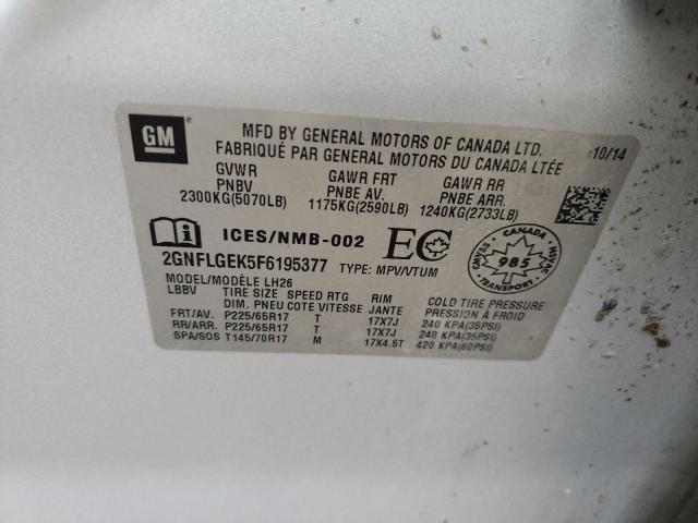 2015 CHEVROLET EQUINOX LT - 2GNFLGEK5F6195377