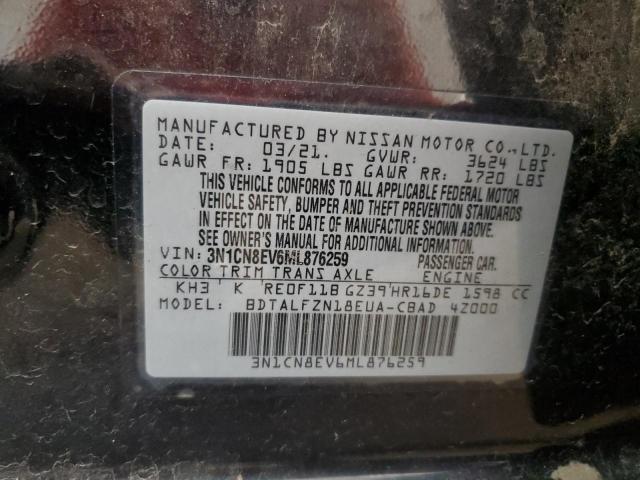 2021 NISSAN VERSA SV 3N1CN8EV6ML876259