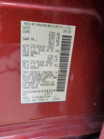 2016 NISSAN MURANO S 5N1AZ2MH5GN134288