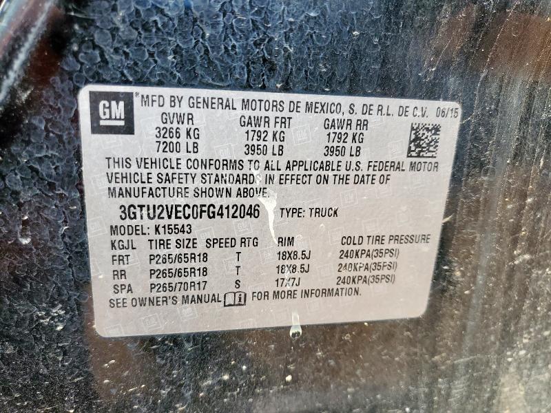 2015 GMC SIERRA K15 - 3GTU2VEC0FG412046