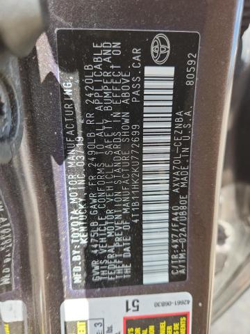 2019 TOYOTA CAMRY - 4T1B11HK2KU772699