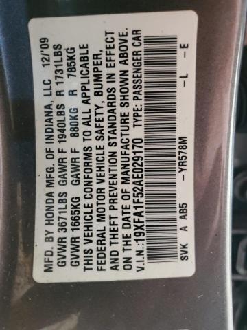 2010 HONDA CIVIC LX - 19XFA1F52AE029170