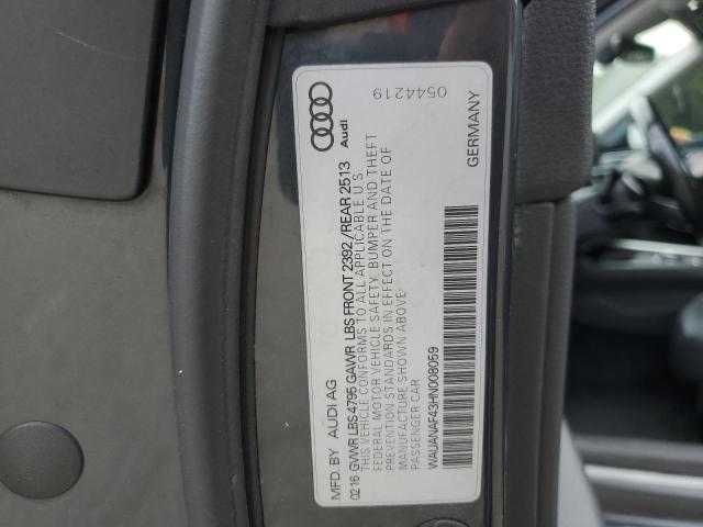 2017 AUDI A4 PREMIUM - WAUANAF43HN008059