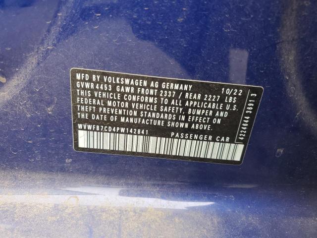 2023 VOLKSWAGEN GOLF R WVWFB7CD4PW142841