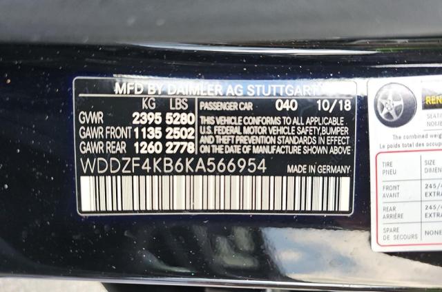 2019 MERCEDES-BENZ E 300 4MAT WDDZF4KB6KA566954