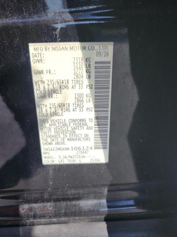 2017 NISSAN MURANO S 5N1AZ2MGXHN106124