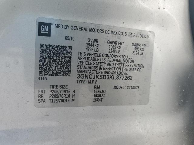 2019 CHEVROLET TRAX LS 3GNCJKSB3KL377262