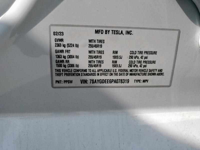 2023 TESLA MODEL Y - 7SAYGDEE6PA078319