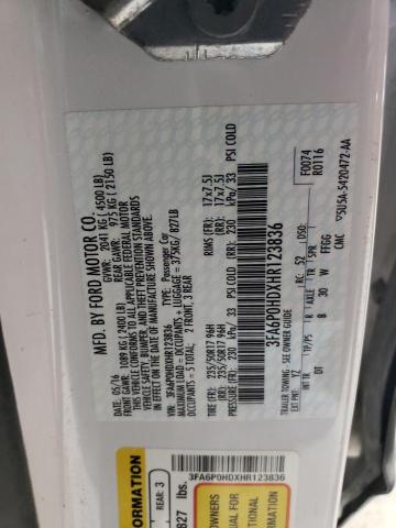 2017 FORD FUSION SE - 3FA6P0HDXHR123836