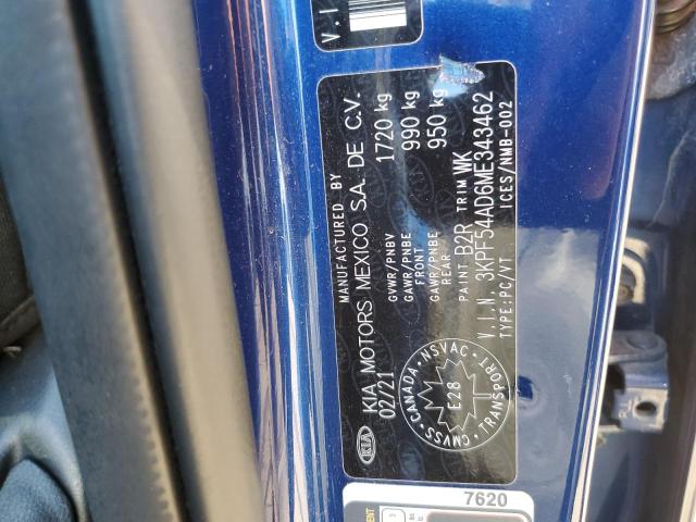 2021 KIA FORTE EX 3KPF54AD6ME343462