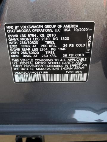 2021 VOLKSWAGEN ATLAS SE 1V2JR2CA4MC537158