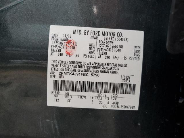 2015 FORD EDGE SEL 2FMTK4J91FBC15790