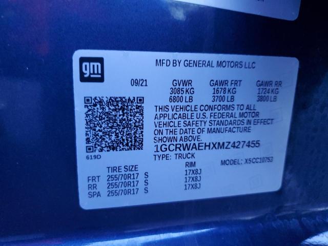 2021 CHEVROLET SILVERADO #3248517563