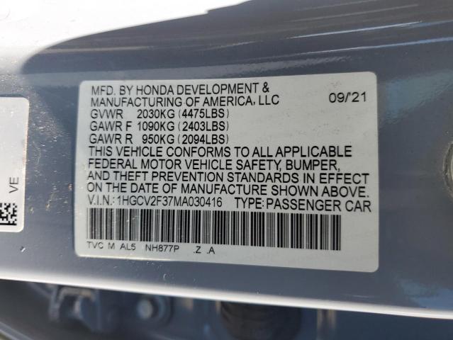 2021 HONDA ACCORD SPO 1HGCV2F37MA030416