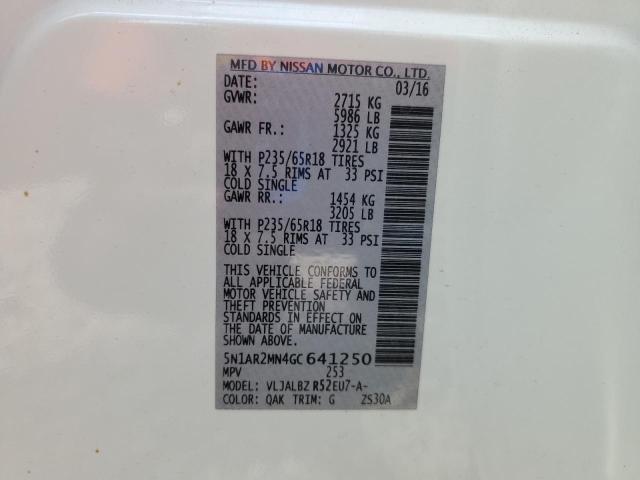 2016 NISSAN PATHFINDER - 5N1AR2MN4GC641250