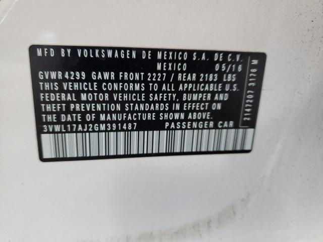 2016 VOLKSWAGEN JETTA SEL 3VWL17AJ2GM391487